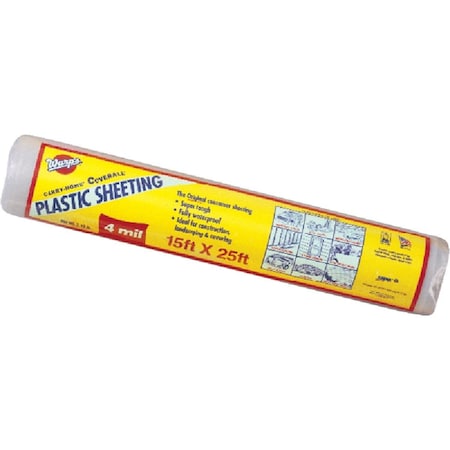 Coverall 15 Ft. x 25 Ft. Clear 4 Mil. Plastic Sheeting 4CH15